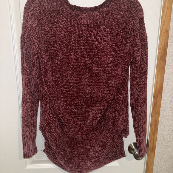 Hippie Rose Maroon Chenille Sweater - Picture 3 of 3